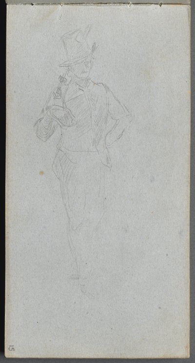Skizzenbuch, Seite 15: Studie eines Soldaten von Ernest Meissonier