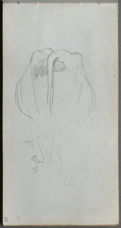 Skizzenbuch, Seite 33: Studie einer Kuh von hinten und Profilstudie von Ernest Meissonier
