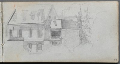 Skizzenbuch, Seite 49: Architektonische Studie von Ernest Meissonier