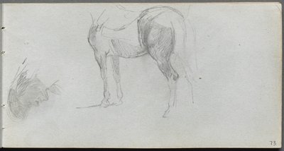 Skizzenbuch, Seite 73: Studie eines Pferdes, Profil von Ernest Meissonier