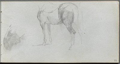 Skizzenbuch, Seite 73: Studie eines Pferdes, Profil von Jean Louis Ernest Meissonier
