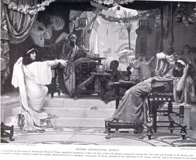 Esther denunziert Haman, Illustration aus 
