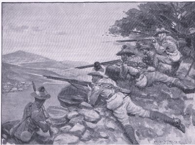 Ihnen eine Chance geben, aus After Pretoria: Der Guerillakrieg veröffentlicht von Harmsworth Bros Limited, 1901 von Ernest Prater