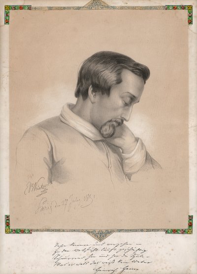 Porträt von Heinrich Heine von Ernst Benedikt Kietz