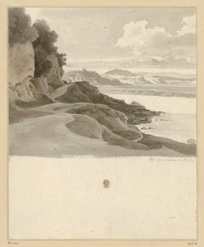 Flusslandschaft mit Weg am felsigen Ufer bei Aqua Acetosa von Ernst Fries