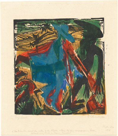 Peter Schlemihls wundersame Geschichte: Schlemihls Begegnung mit dem Schatten..., 1915 von Ernst Ludwig Kirchner