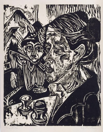 Bäuerin mit Knaben am Tisch (Frau Schmidt mit Sohn Martin) von Ernst Ludwig Kirchner