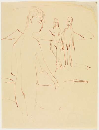 Drei stehende Akte im Freien von Ernst Ludwig Kirchner