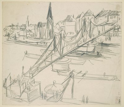 "Eiserner Steg" in Frankfurt am Main mit Blick auf Sachsenhausen von Ernst Ludwig Kirchner