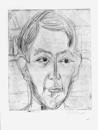 Kopf eines jungen Mannes (Dr. Hans Bütow) von Ernst Ludwig Kirchner