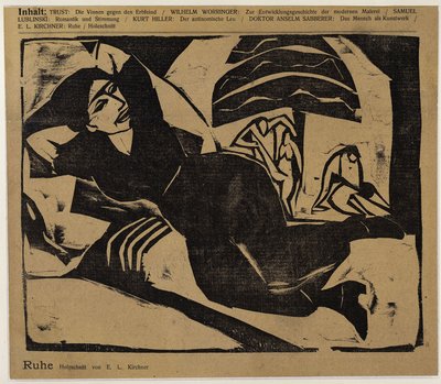 Liegende Frau (Ruhe) (aus: Der Sturm ...) von Ernst Ludwig Kirchner