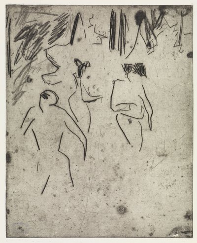 Moritzburger Badende im Gestrüpp/Die kranke Dodo von Ernst Ludwig Kirchner
