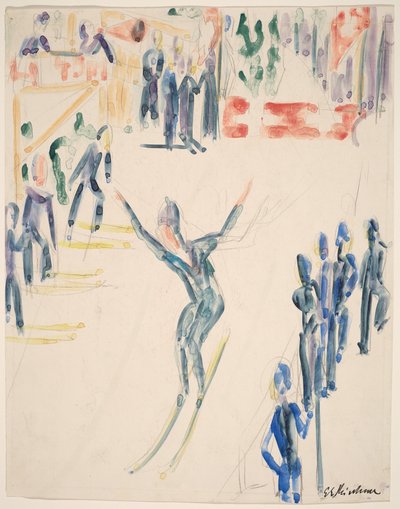 Skispringer von Ernst Ludwig Kirchner