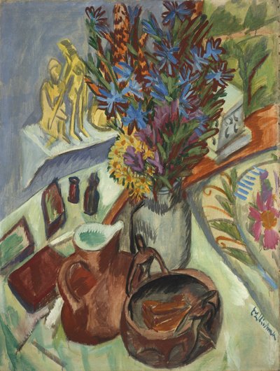 Stillleben mit Krug und afrikanischer Schale von Ernst Ludwig Kirchner