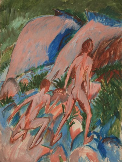 Zwei nackte Figuren in einer Landschaft, 1913 von Ernst Ludwig Kirchner