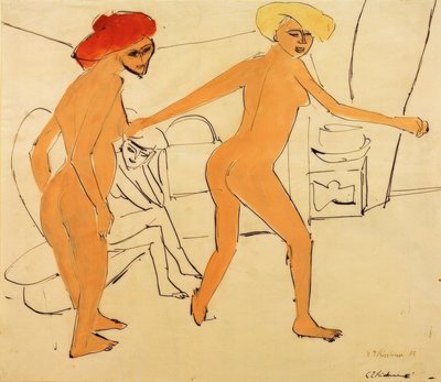 Zwei nackte Tanzende von Ernst Ludwig Kirchner