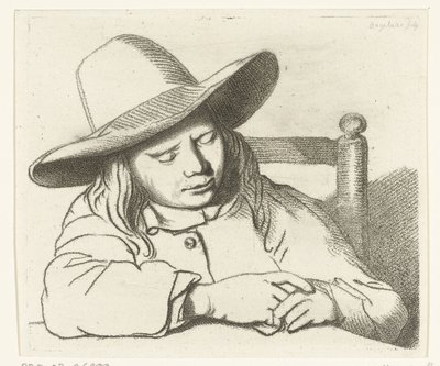 Schlafender Junge mit Hut von Ernst Willem Jan Bagelaar