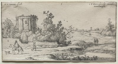 Landschaften: Landschaft mit Ruinen eines römischen Tempels von Esaias van de Velde