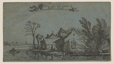 Bauernhof rechts eines Flusses von Esaias van den Velde I