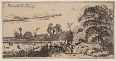 Pfad rechts von einem Feld, aus Landschaften von Esaias van den Velde I