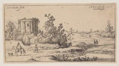 Ruinen eines römischen Tempels, aus Landschaften von Esaias van den Velde I