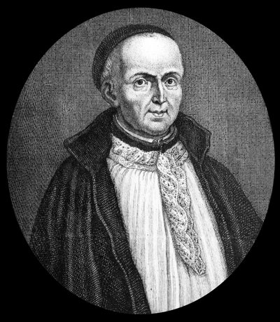 Michel Le Tellier (1643-1719) französischer Theologe, Jesuit, Beichtvater von Ludwig XIV, Gravur von Etienne Jehandier (after) Desrochers