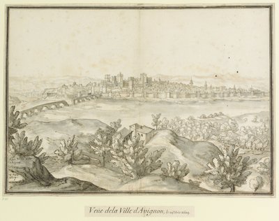 Von der Stadt Avignon und darüber hinaus: Blick auf die Stadt Avignon und die Umgebung von Etienne Martellange
