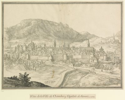 Die Stadt Chambéry, Hauptstadt von Savoyen: Blick auf die Stadt Chambéry, Hauptstadt von Savoyen, 1618 von Etienne Martellange
