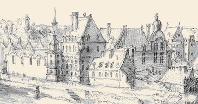 Martellange, Ansicht von Paris 1620 – Ashmolean Museum (Detail mit Hôtel de Nevers) von Etienne Martellange