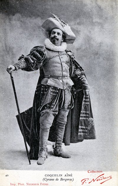 Constant Coquelin alias Coquelin aîné (1841 - 1909) im Kostüm von Cyrano de Bergerac (Foto) von Etienne Neurdein