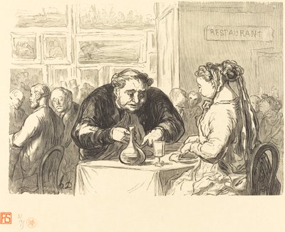 Am Buffet der Kunstausstellung von Etienne after Honoré Daumier