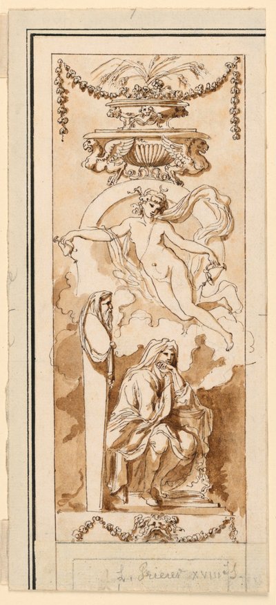 Entwurf für ein bemaltes Paneel von Etienne de Lavallee Poussin
