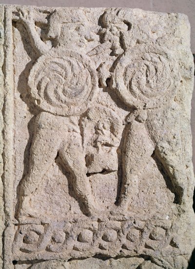 Grabstein mit zwei Kriegern (Detail) von Etruscan