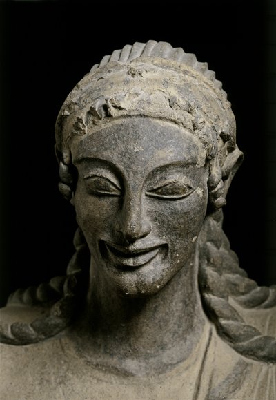 ETRUSKISCHE KUNST: Apollo (Detail). ca. 510-490 v. Chr. Aus Veius, Heiligtum von Etruscan