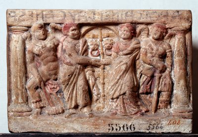 Terrakotta-Urne aus Chiusi, Italien - 2. Jahrhundert v. Chr. Dim 20x30 cm. Florenz, Museo Archeologico, inv 5566 von Etruscan