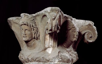 Etruskische Zivilisation: dekorierte Säulenkapitelle aus dem Grab Campanari in Vulci, Italien. Ende 4., Anfang 3. Jahrhundert v. Chr. Florenz, Museo Archeologico von Etruscan