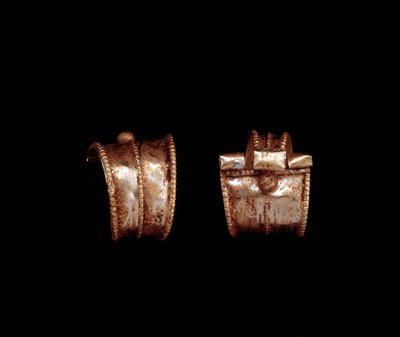 Etruskische Zivilisation: Paar goldene Ohrringe - 6. Jahrhundert v. Chr. - Aus Pescia, nahe Rom von Etruscan