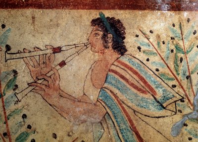 Flötenspieler (Detail) von Etruscan