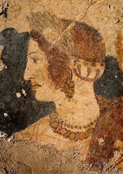 Kopf einer jungen Frau, Velia, aus dem Grab des Orcus von Etruscan