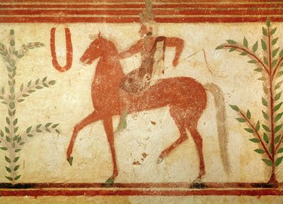 Reiter, rechte Seite, aus dem Grab des Barons, um 500 v. Chr. von Etruscan