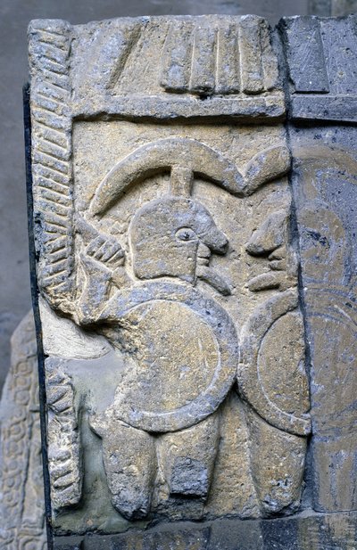 Etruskischer Krieger auf einem Sarkophag des Nationalmuseums von Tarquinia. von Etruscan Etruscan
