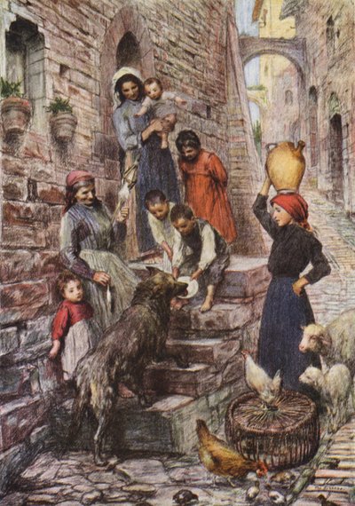 Der Wolf von Gubbio nach seiner Bekehrung von Eugene (after) Burnand
