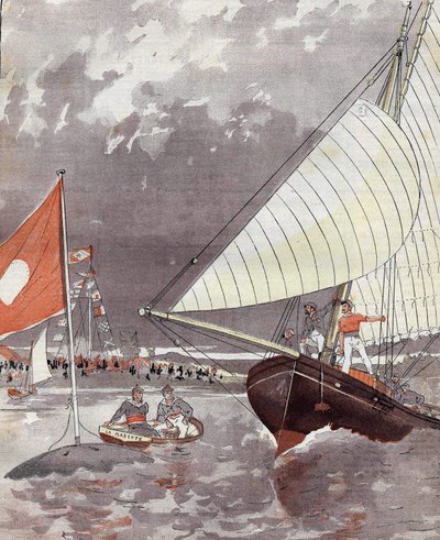 Regatten in Le Havre im Jahr 1892, basierend auf einem Aquarell von Herrn Courboin. von Eugene (after) Courboin
