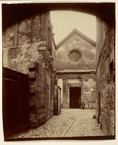 St. Julien le Pauvre-Portail (St. Julien le Pauvre-Fassade) von Eugène Atget