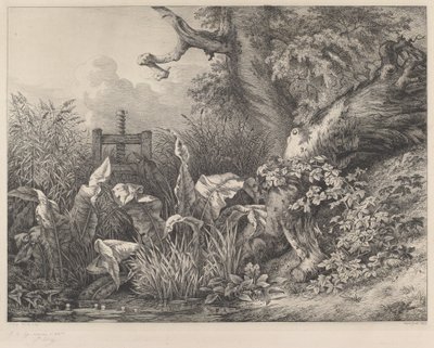 Wasserdock und Brombeeren an einer Schleuse, 1843 von Eugene Bléry