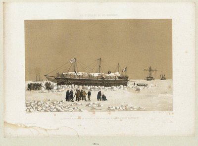 Die schwimmende Batterie Tonnante im Eis in der Nähe von Kinburn von Eugene Ciceri