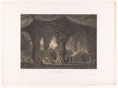 Theaterkulisse mit Katakomben von Eugene Ciceri
