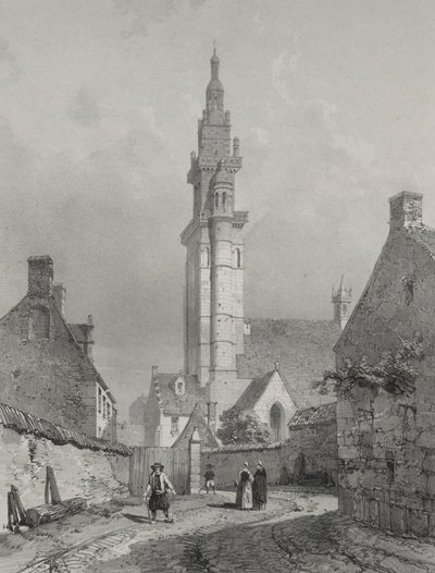Malerische und romantische Reisen im alten Frankreich. Bretagne: Kirche von Roscoff von Eugene Ciceri