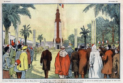 Die Trikolore, die vom Gipfel des Bronzeturms über der Kolonialausstellung wehte, wurde zuletzt am 15. November eingeholt von Eugene Damblans