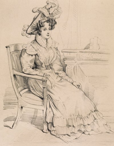 Porträt von Harriet Smithson, irische Schauspielerin und erste Frau des französischen Komponisten Hector Berlioz von Eugene Deveria